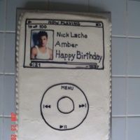 Video Ipod This is a yellow cake w/extender recipe added. All buttercream. All of the numbers relate to the birthday girl's age and birthday.