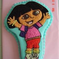 Dora The Explorer This is a yellow DH mix with the cake mix extender recipe added. All buttercream, except the brown and black are chocolate buttercream....