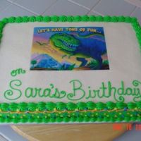 Dinosaur Edible Image This is a DH Yellow mix with extender recipe added in a 9x13 pan. Hopefully it'll serve about 20 or so....crossing my fingers. The...