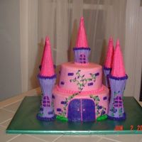 Castle Cake Thanks to laborrn2 for this cake design!!! I pretty much copied everything she did. The top layer is chocolate and the bottom is yellow....