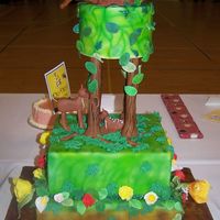 Spring Mommy & Baby Animals Bunnies, Deer and Birds are GP, trees are GP wrapped around dowels, molded and painted. Nest is from a clay gun. GP Flowers and leaves hand...
