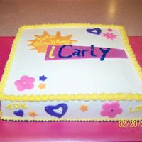 Icarly2 10' square marble cake. BC icing with fondant accents. This was for the same little girl that I did the Laptop for. She had a kid...