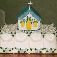 Pastor Heading To Mission Field Cake Farewell Cake to our dearly loved Pastor, called to the Mission Field. Church is a decorated gingerbread house (with royal icing).
