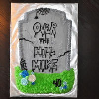 Tombstone buttercream icing on chocolate fudge cake