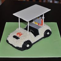Golf Cart buttercream and fondant used for this cake