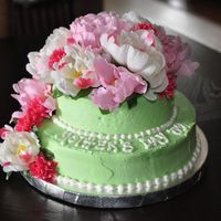 Flowers For Mother's Day all buttercream icing, and artificial flowers