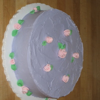 Purple With Pink Roses I hadn't intended for this particular cake to be auctioned off so I just did a casual icing job with buttercream. I decided that since...