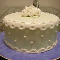 Fondant Cake Light Green With White Lace Border 