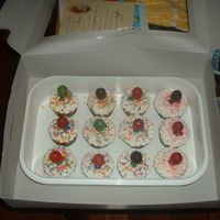 Rainbow Cupcakes All Dressed Up These are the rainbow cupcakes decorated for a children's party.