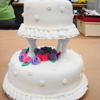 Course 3 Final Cake Final cake from course 3. I'm not thrilled with fondant roses, but overall happy with it.