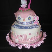 Mallorie's Hello Kitty 2Nd Birthday White with buttercream frosting and fondant accents. Thanks to all of the Hello Kitty cake creators who inspired me. I kind of used a &quot...