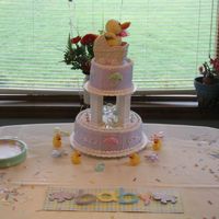 Baby Shower Cake Shower cake made for sister. Done at mom's house without any of my usual cake equipment. Okay, but not my best work.