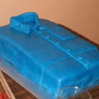 Shirt Cake WASC with SMBC Fondant Covered Raspberry and Bavarian cream filling. First fondant cake not smooth, the weather did not help. The cake was...