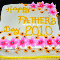 Father's Day Cake Moist Marbled cake with butter icing & fondant flowers, airbrushed. Thank you for looking.