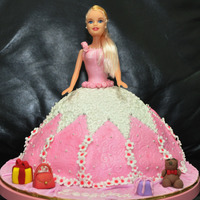 Princess Doll Cake Made for a 5yr old lovely girl. Moist Chocolate cake with rich fudge, & fondant. Thank you for looking.