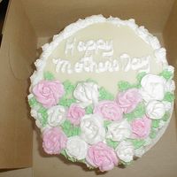 Happy Mother's Day Strawberry filling, White chocolate ganache on top.