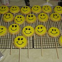 Smiley Pop Cookies I did these for both my son and my daughters last day of school party. Everyone loved them and I got the flower pots at a dollar store, so...