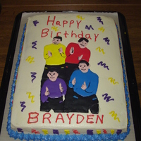 The Wiggles Cake for my son's 6th Birthday. Wiggles done with royal icing