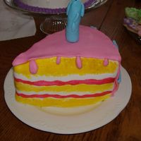 Dscf0144.jpg Yellow cake with raspberry filling covered in fondant