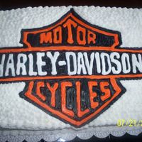 Harley Davidson Grooms Cake My first grooms cake done in all BC icing, hand drawn design for the groom who was a true Harley fanatic.
