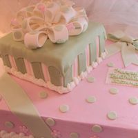 Present Cakes Base icing is buttercream. Bows made from Gumpaste. Detail work is fondant.