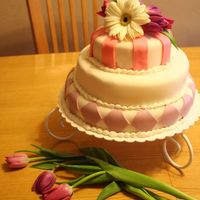 Mother's Day This is my very 1st attempt at making a cake . Never used fondant in my life before this cake. I got inspired in making this cake for 2...