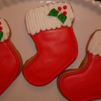 Christmas Stockings My Pumpkin Spice Sugar Cookie recipe w/ royal icing and royal icing accents.