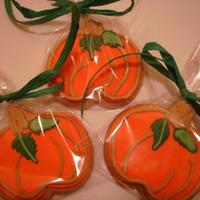 Pumpkin Cookies Pumpkin cookie favors. Pumpkin spice sugar dough iced with royal icing.
