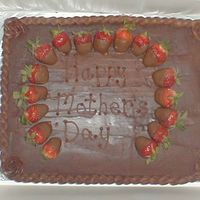 What Mom Doesn't Like Chocolate? Chocolate fudge cake with strawberry filling, chocolate buttercream frosting. Made this for the girls at work who had to work mother's...