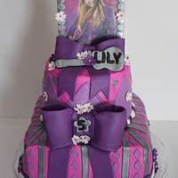 Hannah Montana 8" and 6" two tier cake (my first time using SPS!!) iced in buttercream, with fondant accents. The picture was printed and...