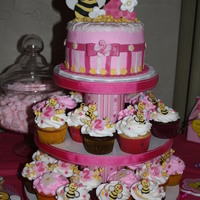 Sweet As Can Bee Cupcake Tower... I made this cupcake tower for a 'sweet as can bee' party theme. I made the cupcake tower out of soup cans and foam board. Top...