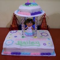 Dora The Explorer My niece wanted a pretty cake for her third birthday... I found this Dora doll at wal mart on the clearance rack and it turned out to be a...