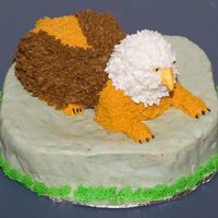 Griffin My son requested a Griffin for his 18th birthday cake. This is what I came up with. The head is rice crispy and the rest is cake. All iced...