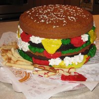 Super Skyburger This cake was done for out Cub Scout Blue & Gold Banquet. I love how bright and cheerful it is, looked like a real life cartoon. Three...