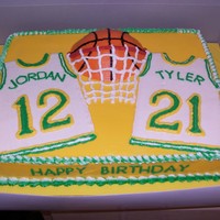 Basketball Players Birthday This one I did for my two cousins . Had to come up with a way to make one cake for a teen boy and teen girl to share. So I decided to go...