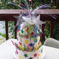 Star Birthday Cake This is a buttercream 3 layer cake...top layer butter pecan, second layer strawberry with homemade strawberry freezer jam filling, and...