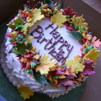 Fall Cake BC w/ gum paste and fondant leaves