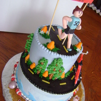 Triathlon BC, w/ fondant decorations and GP topper, this was my most ambitious cake yet. I lost a lot os sleep over it! The birthday girl was happy...