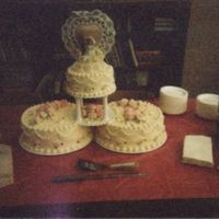 Scan0027.jpg Wedding cake I did for our Church's wedding Sunday, parish coffee