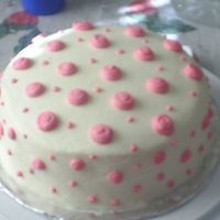 Polkadot Crusting Buttercream, yummy moist chocolate inside