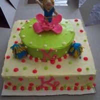 2 Tier Cheerleader Cake 