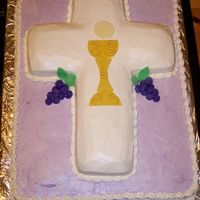 1St Communion Cake I made this for my daughter's 1st communion celebration at the church. Buttercream with fondant accents