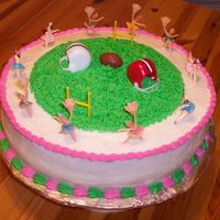 Son/daughter Birthday Cake My children's birthdays are a week apart so I needed to come up with a cake for their combined party. Iced in buttercream.