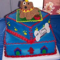 Puppy Dog 1St Birthday This was for my son's 1st birthday. It was all covered in buttercream with fondant accents. Puppy was the smash cake (which he loved...
