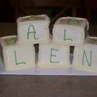 Baby Blocks I did this for a baby shower. They put the whole cake up on an old baby scale. This was my first attempt on these, and some of the blocks...