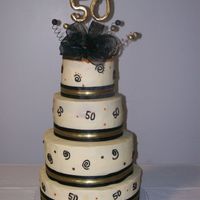 50Th Birthday This was done for a surprise 50th birthday party. All done in buttercream except the ribbon and stuff on top. Thanks to ideas from this...