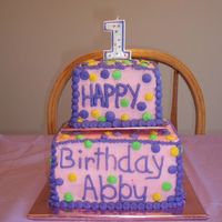 1St Birthday White cake with buttercream icing.