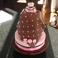 Baby Shower Cake For Zoe My girlfriend is adopting a baby from China, Zoe. I hand made Zoe and the panda bear out of white chocolate fondant and sat her on a...