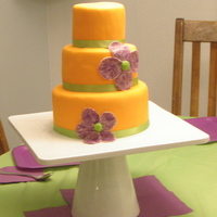 Orange Birthday Cake Orange fondant, french vanilla cake with vanilla buttercream