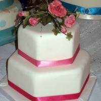 Wedding Cake Small 2 tier cake I did for a wedding fayre with sugar roses